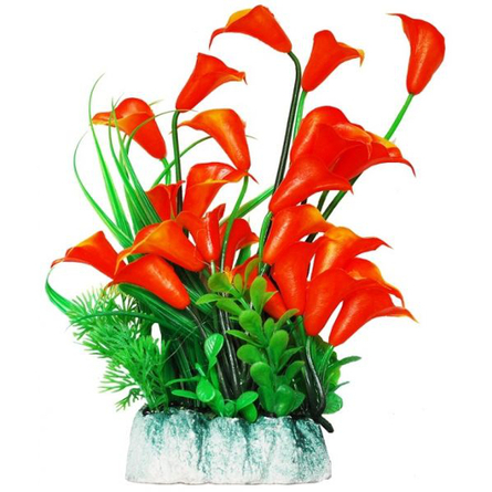 УЮТ Растение аквариумное оранжевые цветы, 24 см – интернет-магазин Ле’Муррр